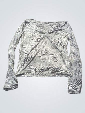 Schwarz und Weiß Wirbel Langarmshirt