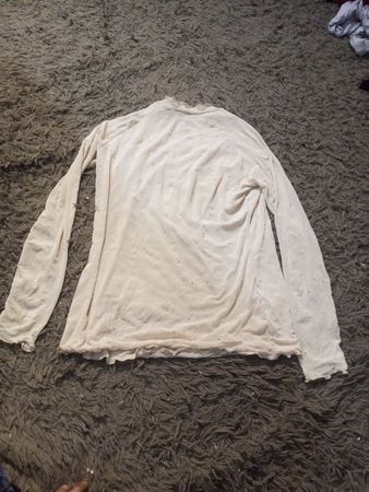 Langärmliges transparentes Oberteil mit Glitzer