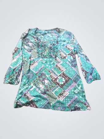Tunique à manches longues avec imprimé patchwork