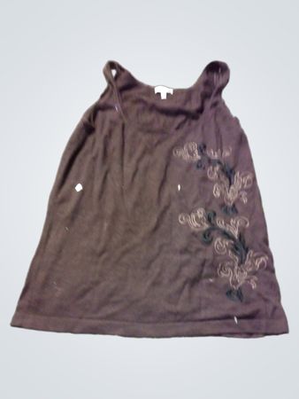 Débardeur marron avec embellissement floral