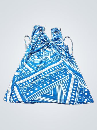 Blau und weiß gemustertes Neckholder-Top