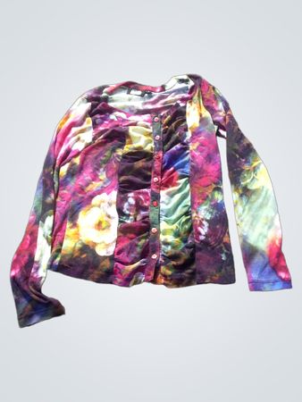 ELVIRA Bea Floral Print Button-Up Langarmhemd