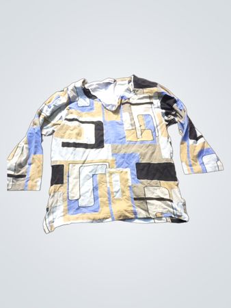 PIANO Langarm Oberteil mit geometrischem Druck