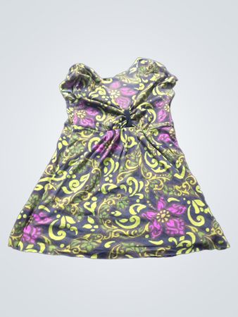 Damen Kurzarmbedrucktes Kleid