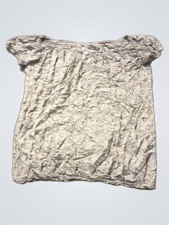 Grau Texturiertes T-Shirt