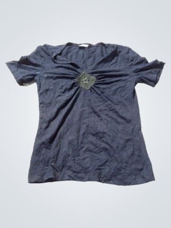 ANGIE Schwarzes, verziertes T-Shirt