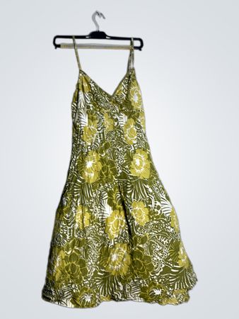 Robe verte à imprimé floral