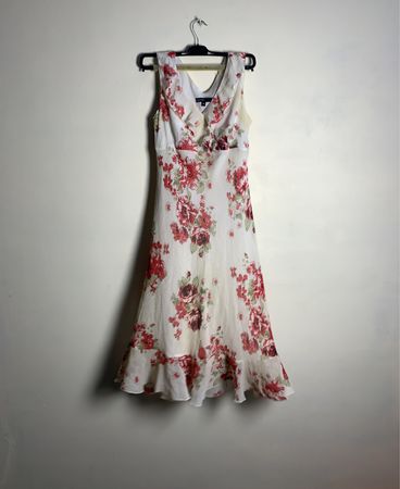KappAhl Floral Print Midi Dress with Ruffle Hem