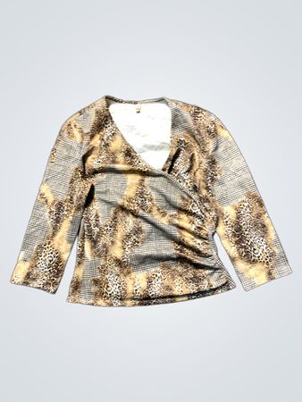 Damen bedrucktes Wickeloberteil