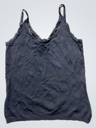 TAIFUN COLLECTION Schwarzes Spitzenbordüre Cami Top