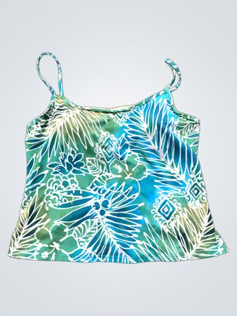 Grünes und blaues tropisches Drucktanktop