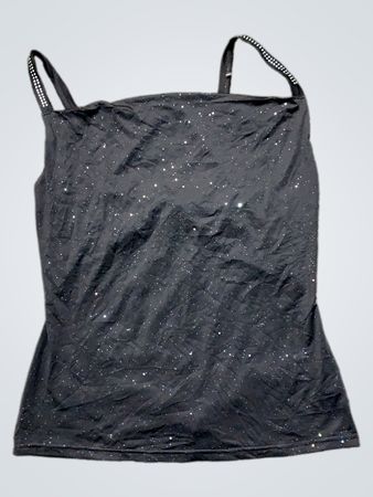 Chic Me Schwarzes Funkelndes Camisole-Top