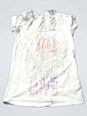 Weißes T-Shirt mit Pailletten