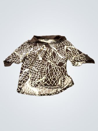 Catharan Damen blouse in Braun und Weiß mit Muster Größe 56
