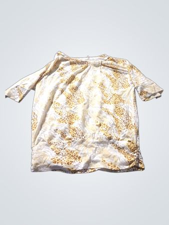 Weißes und gelbes Tierdruck-T-Shirt