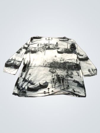 Jessica Max Damen Venedig Druck Langarmoberteil