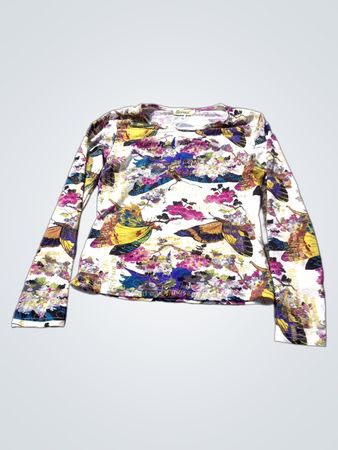 SPANGLE Damen Schmetterlingsdruck Langarmshirt