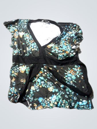 Neues Aussehen Floral Print V-Ausschnitt Oberteil