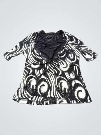 Schwarz-weißer Wirbelprint-Top