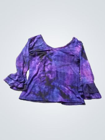 Lila Batik Glockenärmel Oberteil