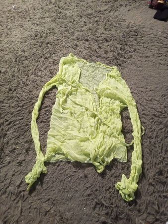 Von Von Light Green Ruched Long Sleeve Top