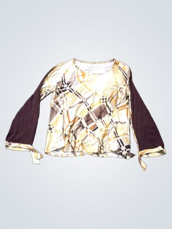 Langarm Oberteil mit geometrischem Druck