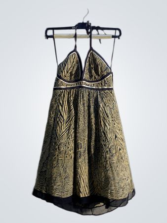 Halter-Neck-Minikleid mit Tierdruck