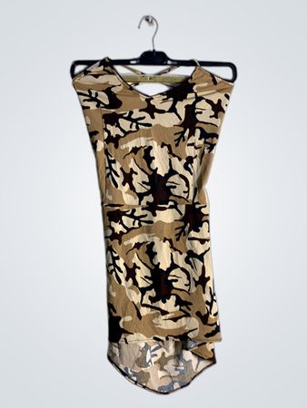 Camouflage-Print Halterkleid