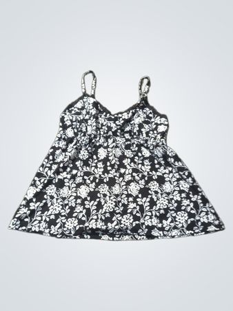 Schwarz-weißer Blumenmuster-Camisole