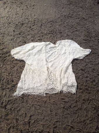 Weiße Spitzen-Cropped-Cardigan