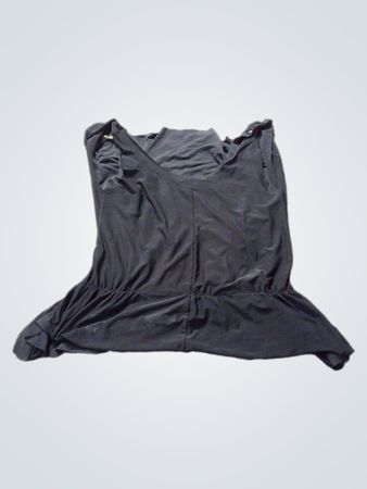 Schwarzes gerafftes Täschchen-Oberteil