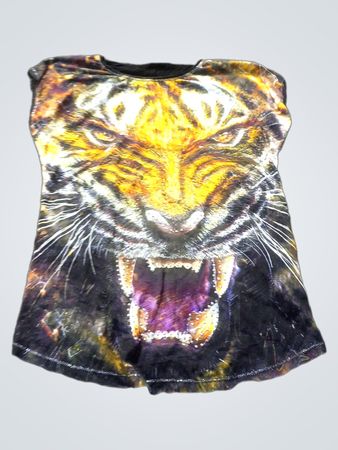 Schwarzes T-Shirt mit Tiger Grafik