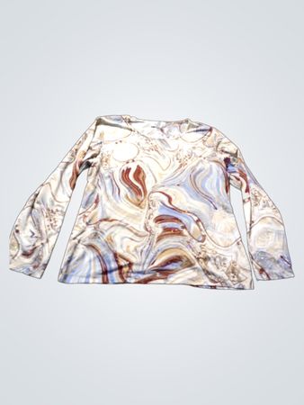 Carla Ferroni von Lady Jane Hergestellt in Italien Marmor Print Langarmshirt