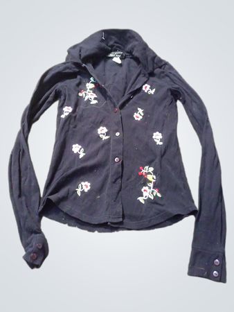 Naf Naf Langarm Blumendruck Hemd