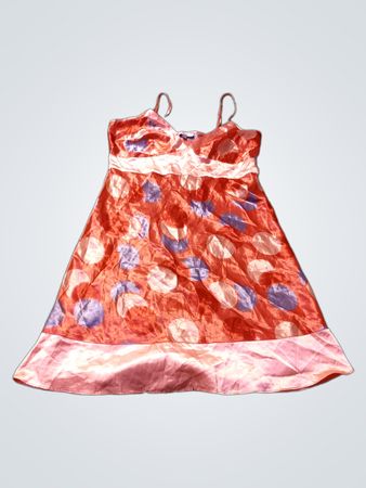 Vigg Damen Nachthemd in Rot und Pink mit Punkte-Muster Größe 3