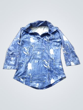 Denim Print Langarmhemd