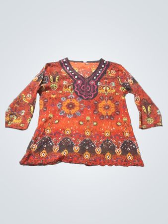 Orange bedruckte Tunika