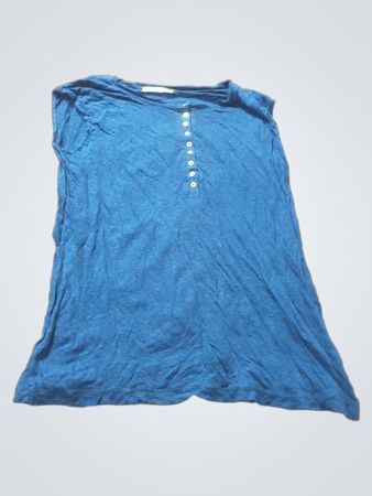 Ettzzi618 Made in Korea Blaues Henley-Shirt