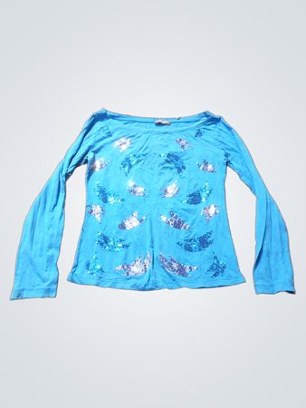 NACOSO Kollektion Blau Langarmhemd mit Pailletten