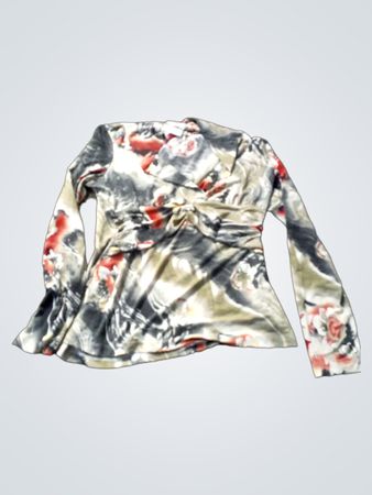 Langärmliges Bluse mit Blumendruck für Damen