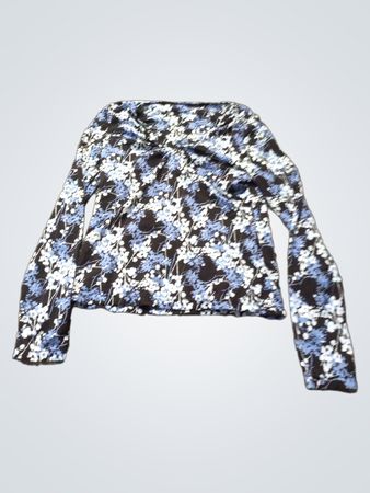 Langärmliges Blumentopmdruckshirt
