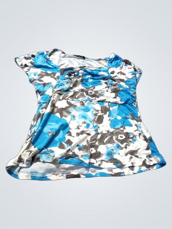 Adamex Damen Blau Blumenmuster T-Shirt Größe 44