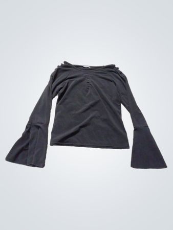 Sophiline Paris Black Bell Sleeve Top