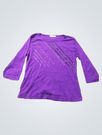 Alinja Damen lila Bluse mit Verzierungen