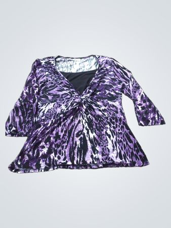 CANDA KOLLEKTION IN DEN USA Lila Tierdruck Wickel-Top