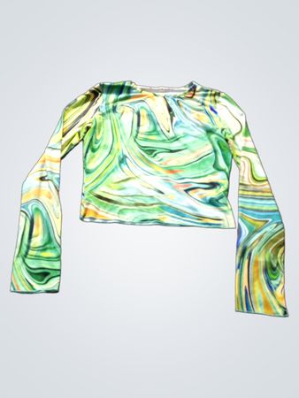 Swirl Print Langarmshirt