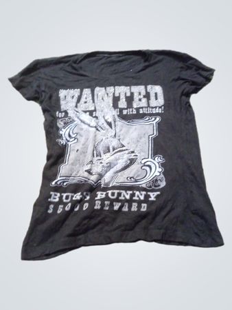 Schwarzes T-Shirt mit Bugs Bunny Grafik