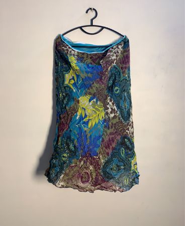 Durchsichtiger Paisley-Print Midi-Rock