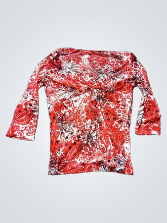 S.Oliver Rote Blumendruckbluse