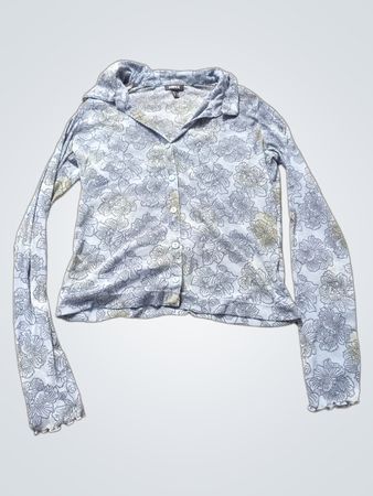 MEXX Blau Blumenmuster Langarmhemd